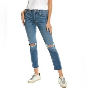 RE/DONE Jeans Women's 26 90s High Rise Distressed
Ankle Crop in Dusk Destroy